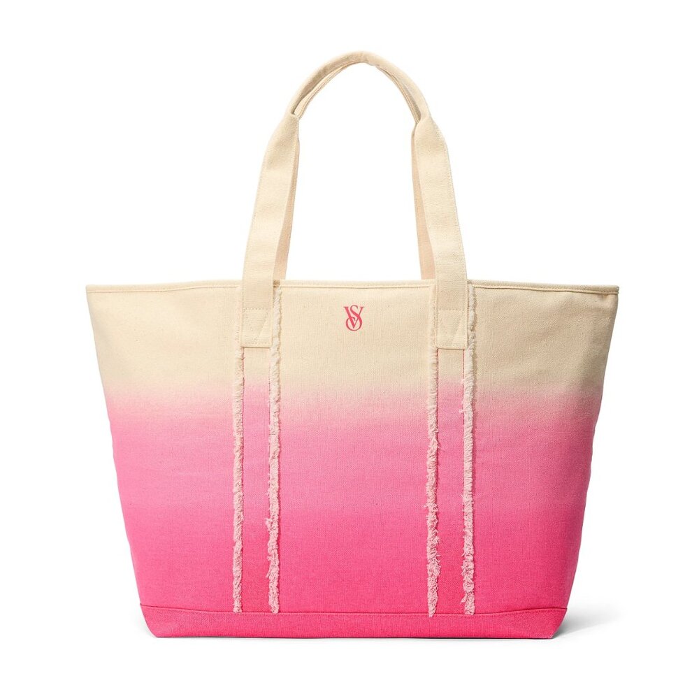 Victoria's Secret Ombre Cotton Canvas Beach Tote